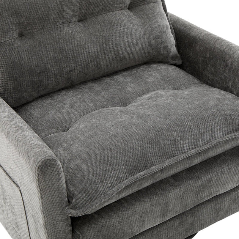 UNITED WE WIN Swivel Barrel Chair - Mid Century Modern Chair, Thick Padded Arm Chair with Solid Metal Base, Comfortable Single Sofa Chair, Swivel Accent Chair for Living Room Bedroom-海智集-Default-