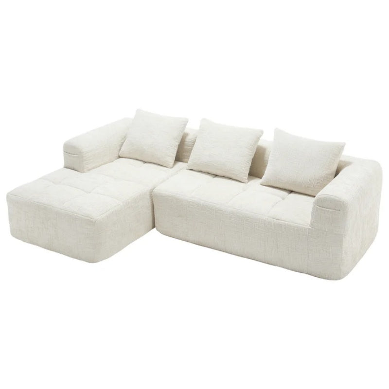 UNITED WE WIN 98.42-inch modular sectional sofa, modern modular L-shaped sofa with chaise longue, equipped with small side pockets and free of compression during installation.-海智集-Default-