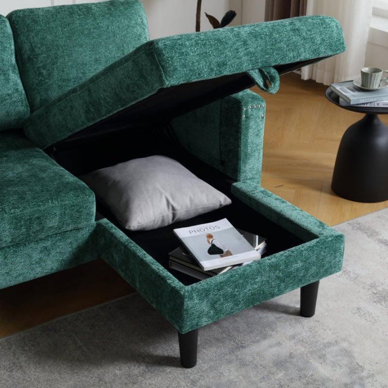 UNITED Sectional Sofa Reversible Sectional Sleeper Sectional Sofa with Storage Chaise-海智集-Default-