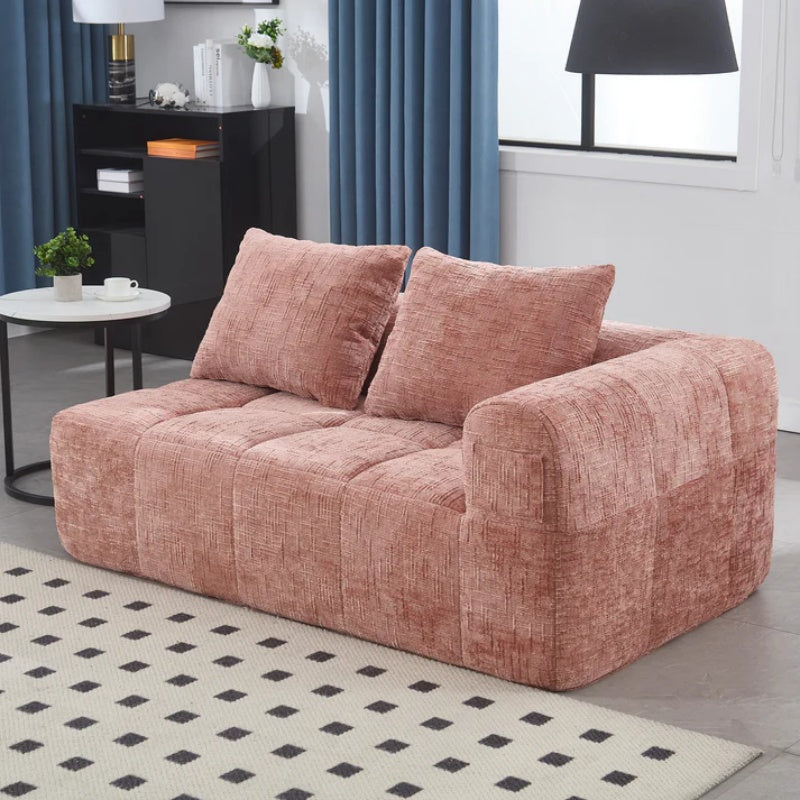 UNITED WE WIN Chenille Loveseat Sofa,Minimalist Modular Couches Sleeper for Living Room Bedroom Apartment Lounge-海智集-Default-