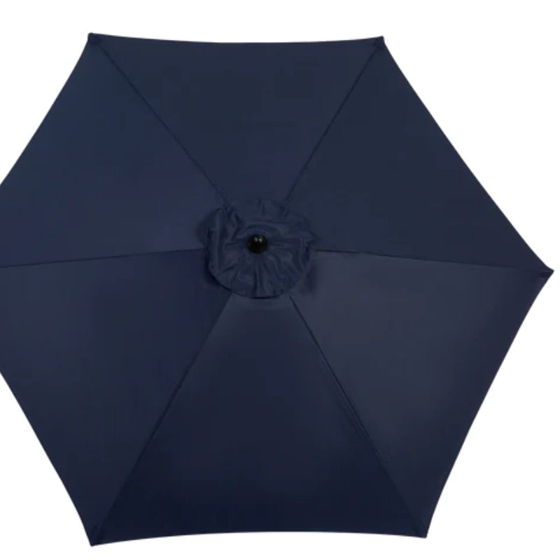 9FT Outdoor Patio Umbrella Outdoor Table Umbrella with Push Button Tilt and Crank, Market Umbrella 6 Sturdy Ribs , Deck, Backyard, Pool (Base Not Included) - (Navy blue )-海智集-Default-