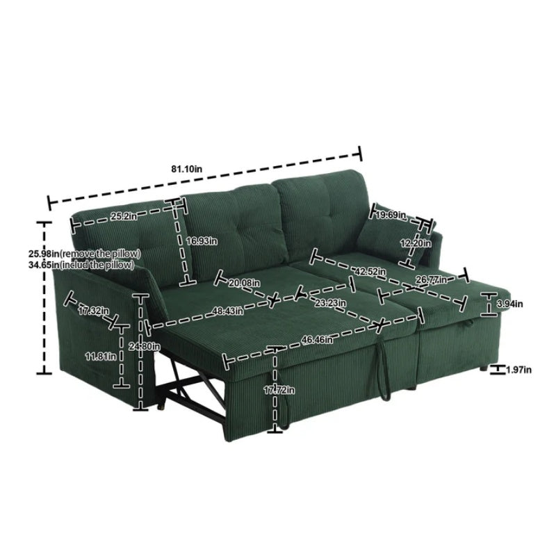 UNITED WE WIN-Furniture, modular L-shaped sofa, modular long sofa with reversible chaise lounge, Sofa bed, Sleeper sofa, modular sofa combination with storage seats.-海智集-Default-