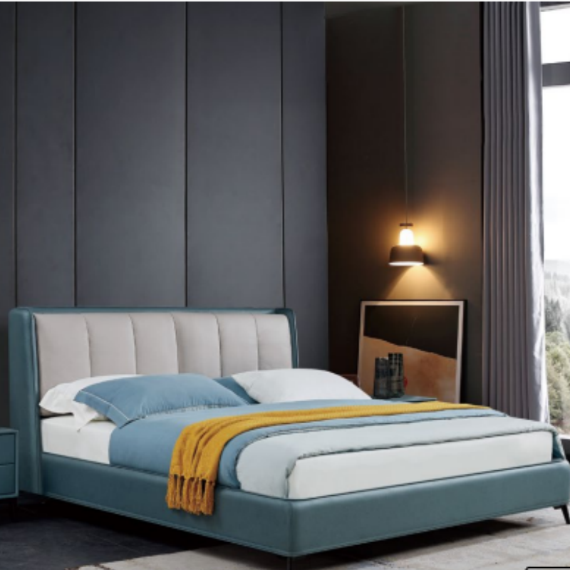 The Italian-style light luxury technology bed with adjustable fabric in the bedroom offers a better sleep experience. Luxurious bedroom bed-海智集-