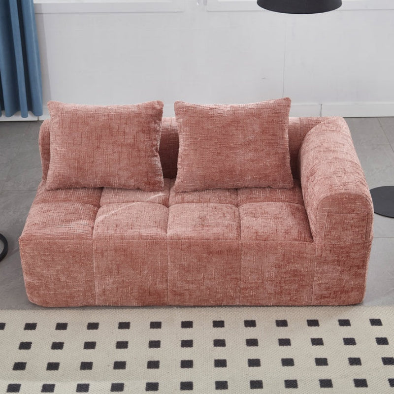 UNITED WE WIN Chenille Loveseat Sofa,Minimalist Modular Couches Sleeper for Living Room Bedroom Apartment Lounge-海智集-Default-