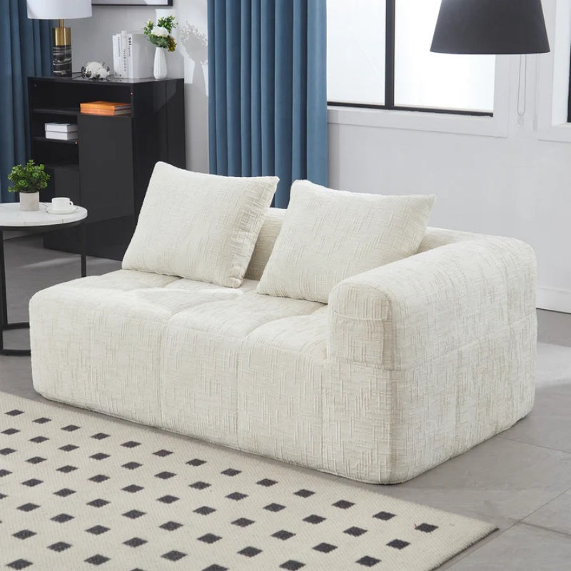 UNITED WE WIN Chenille Loveseat Sofa,Minimalist Modular Couches Sleeper for Living Room Bedroom Apartment Lounge-海智集-Default-