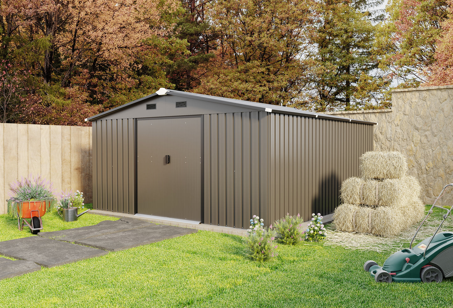 Campcraft 0.25mm color steel plate, surface protective film, Two daylight Windows, A practical and thoughtful gift,two colors can be freely selected storage sheds-海智集-Default-