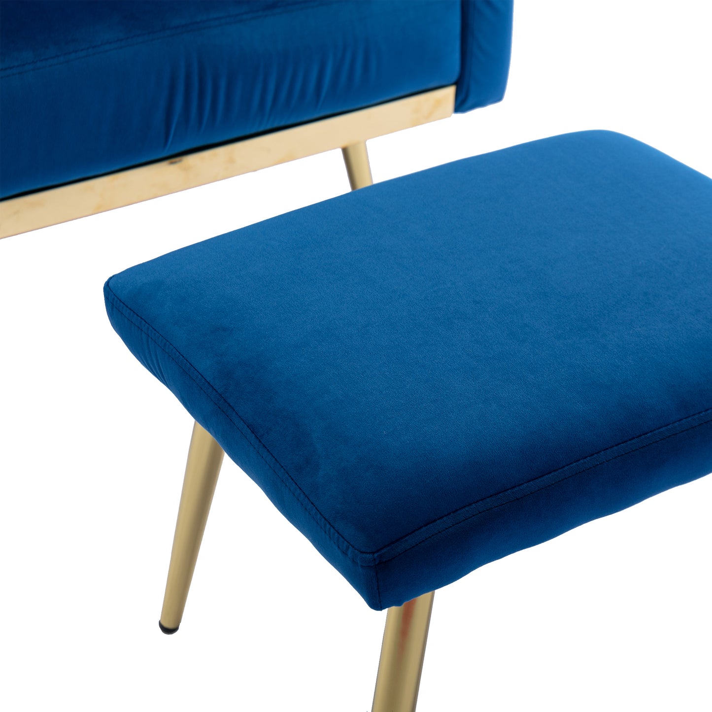 COOLMORE Velvet Accent Chair with Adjustable Armrests and Backrest, Button Tufted Lounge Chair, Single Recliner Armchair with Ottoman-海智集-Default-