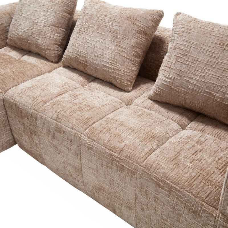 UNITED WE WIN 98.42-inch modular sectional sofa, modern modular L-shaped sofa with chaise longue, equipped with small side pockets and free of compression during installation.-海智集-Default-