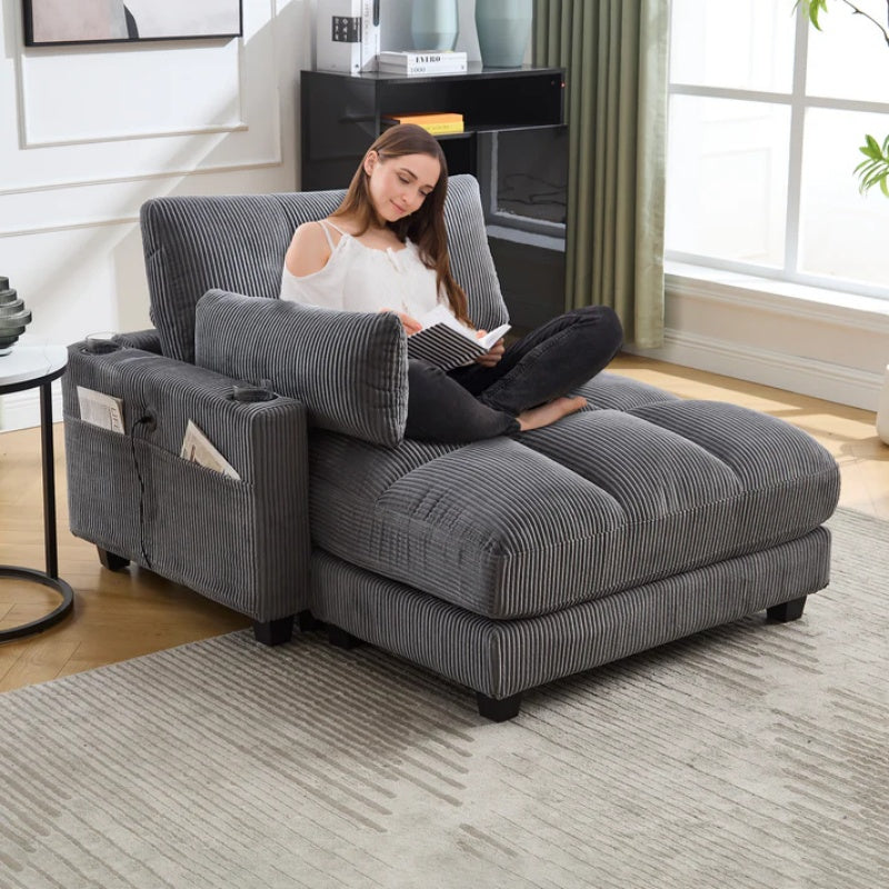 UNITED WE WIN Sleeper Sofa Couch Bed,Oversized Chaise Lounge Chair Cozy Cloud Couch-海智集-Default-