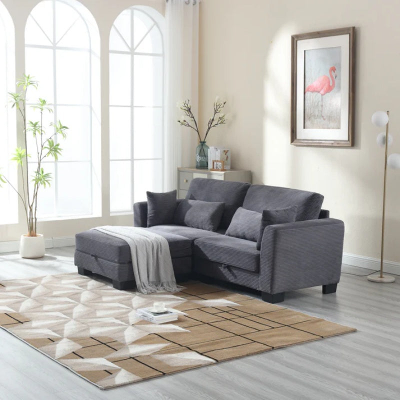 UNITED Modular Sectional Sofa L Shaped Modular Couch with Reversible Chaise Modular Sofa Sectional Couch with Storage Seats-海智集-Default-