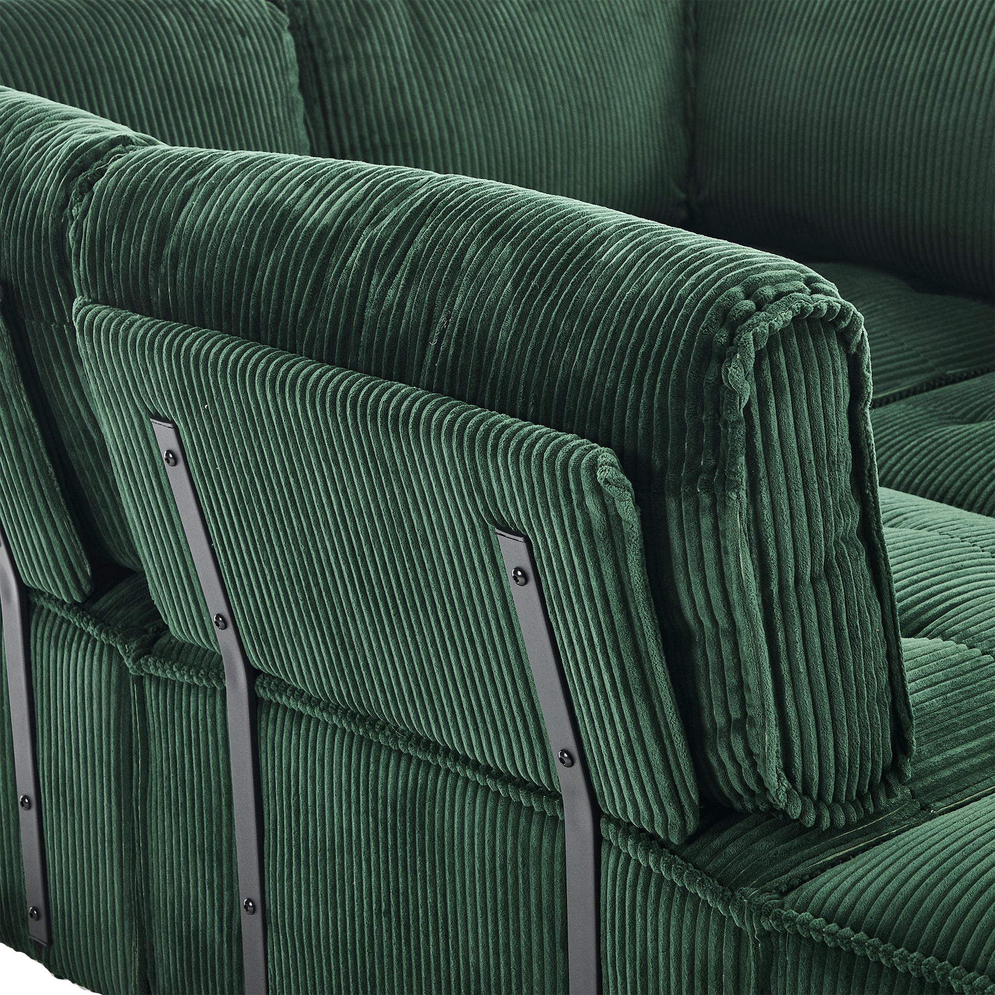 UNITED WE WIN Modular Sectional Sofa U Shaped Modular Couch with Reversible Chaise Modular Sofa Sectional Couch,6- Seat Convertible Sofa,Fit for Living Room-海智集-Default-