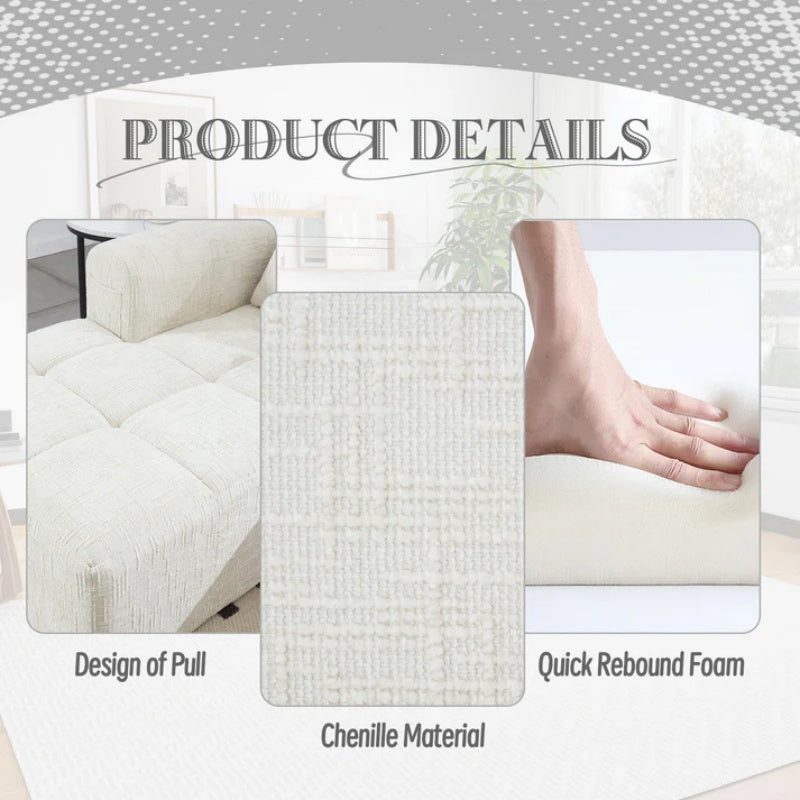UNITED WE WIN 98.42-inch modular sectional sofa, modern modular L-shaped sofa with chaise longue, equipped with small side pockets and free of compression during installation.-海智集-Default-
