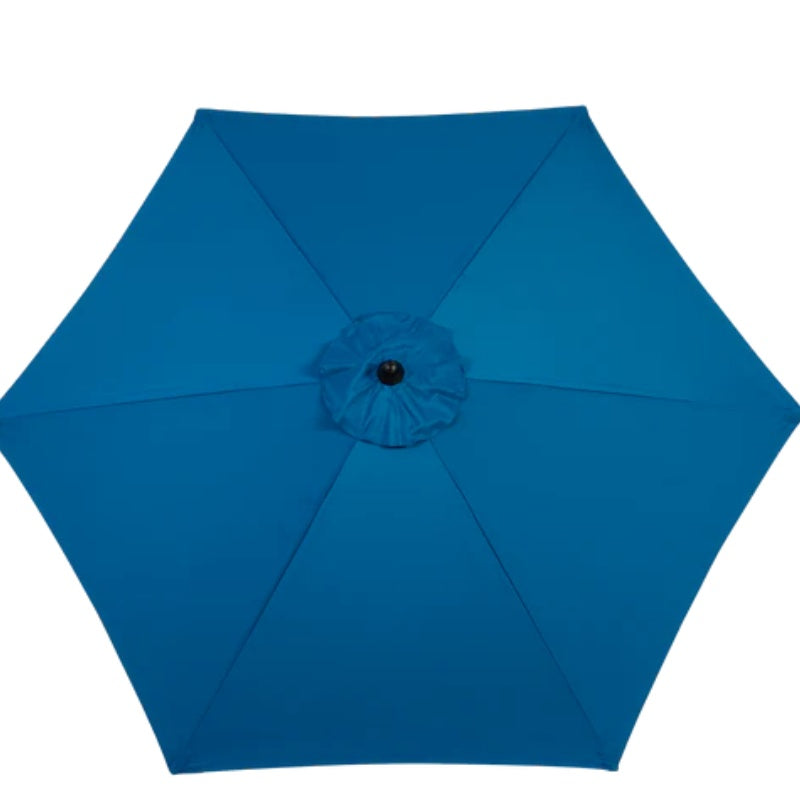 9FT Outdoor Patio Umbrella Outdoor Table Umbrella with Push Button Tilt and Crank, Market Umbrella 6 Sturdy Ribs , Deck, Backyard, Pool (Base Not Included) - ( Dark blue )-海智集-Default-