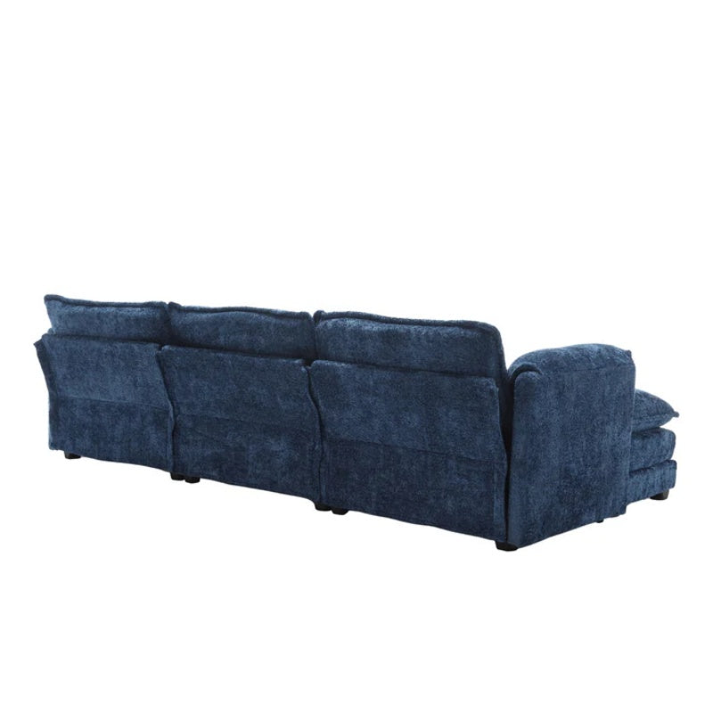 Modern Large L-Shape Sectional Chenille fabric, movable pedals, detachable armrests, oversized three-seat Sofa-海智集-Default-