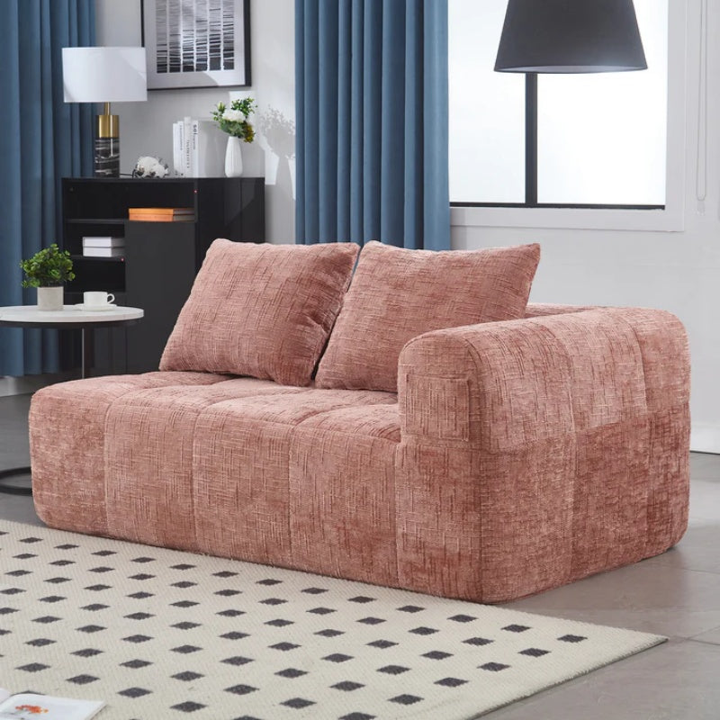UNITED WE WIN Chenille Loveseat Sofa,Minimalist Modular Couches Sleeper for Living Room Bedroom Apartment Lounge-海智集-Default-