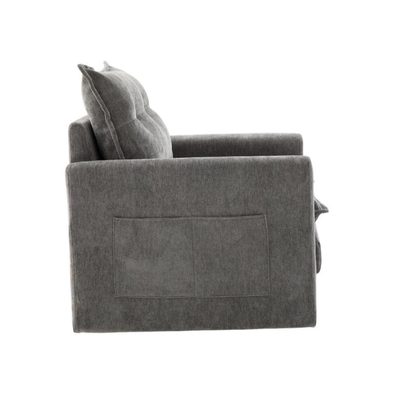 UNITED WE WIN Swivel Barrel Chair - Mid Century Modern Chair, Thick Padded Arm Chair with Solid Metal Base, Comfortable Single Sofa Chair, Swivel Accent Chair for Living Room Bedroom-海智集-Default-