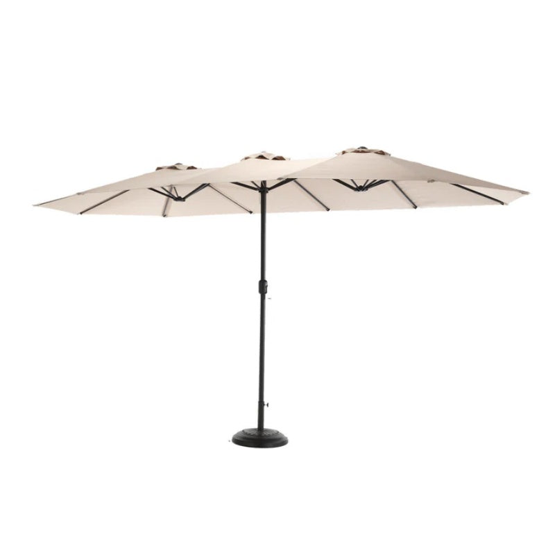 14.8 Ft Double Sided Outdoor Umbrella Rectangular Large with Crank ( khaki )(No Base)-海智集-Default-
