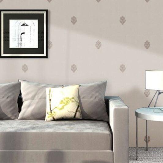 Parisian Flower Wallpaper: An elegant living room crafted with embroidered wall fabric-海智集-