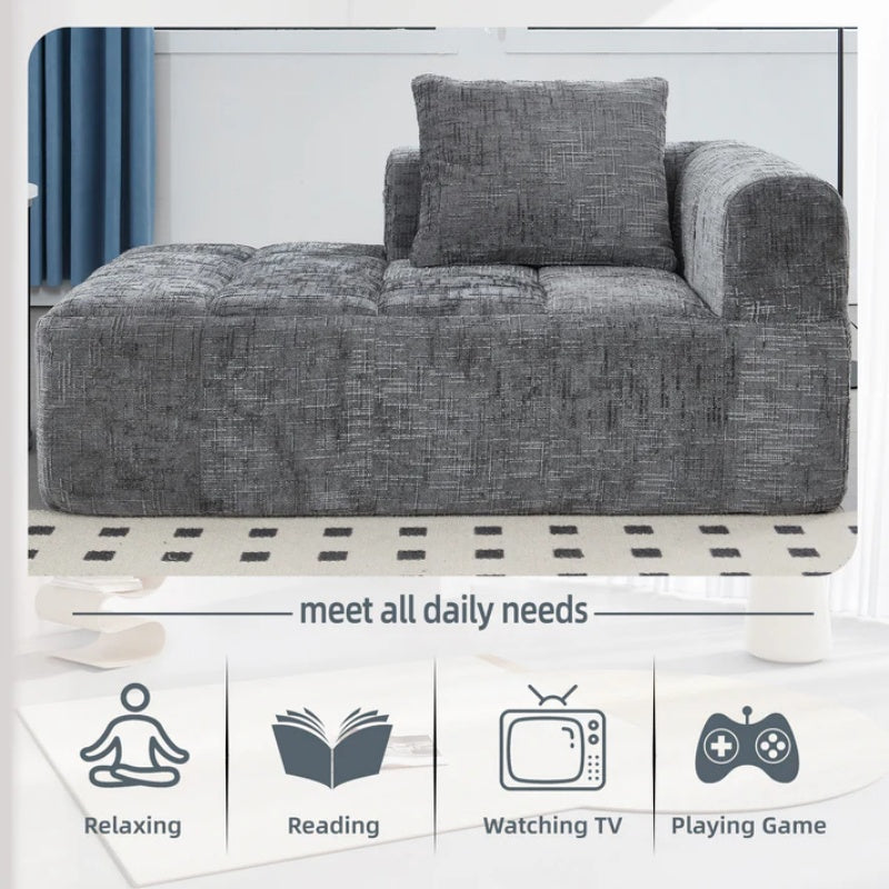 UNITED WE WIN Chenille Loveseat Sofa,Minimalist Modular Couches Sleeper for Living Room Bedroom Apartment Lounge-海智集-Default-