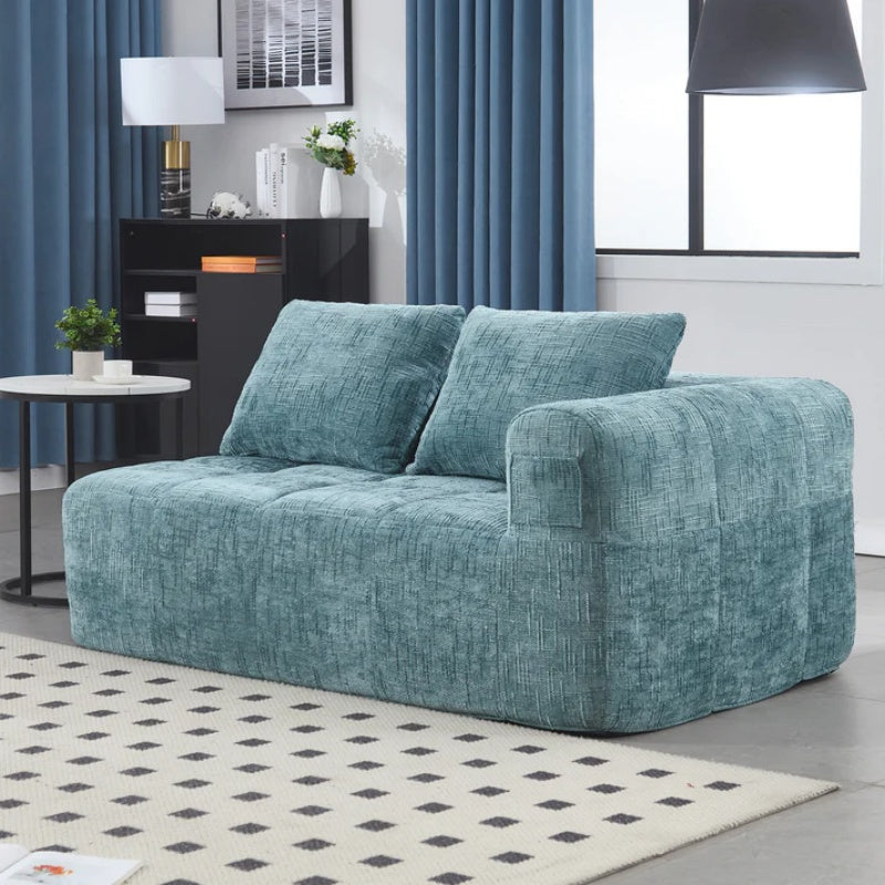 UNITED WE WIN Chenille Loveseat Sofa,Minimalist Modular Couches Sleeper for Living Room Bedroom Apartment Lounge-海智集-Default-