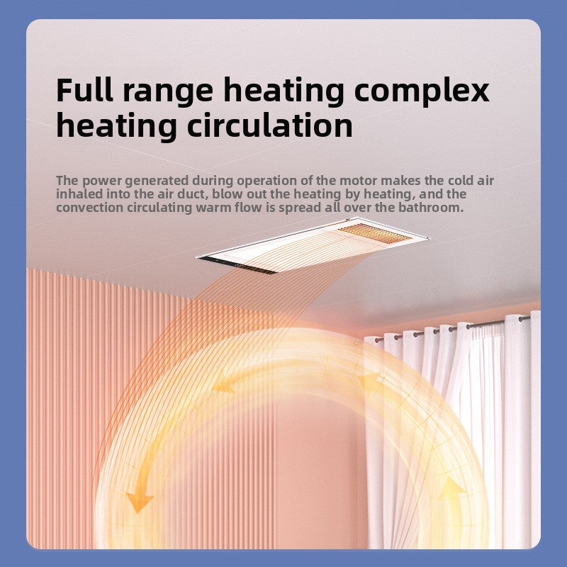 Night Light Switch Bathroom Heater Integrated Ceiling LED Light Fan Exhaust Fan Lighting Integrated Bathroom Heater-Kitchen & Bathroom-海智集-Night Light Switch Dual Core 2550W-