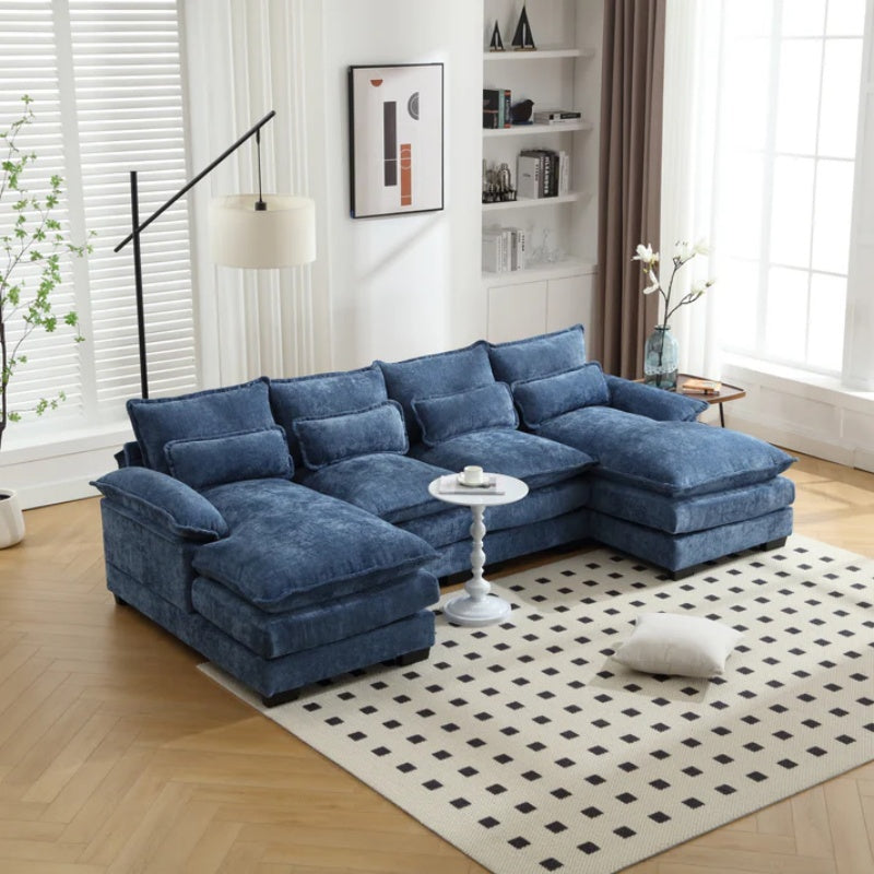 UNITED WE WIN Modern Large chenille Fabric U-Shape Sectional Sofa-海智集-Default-