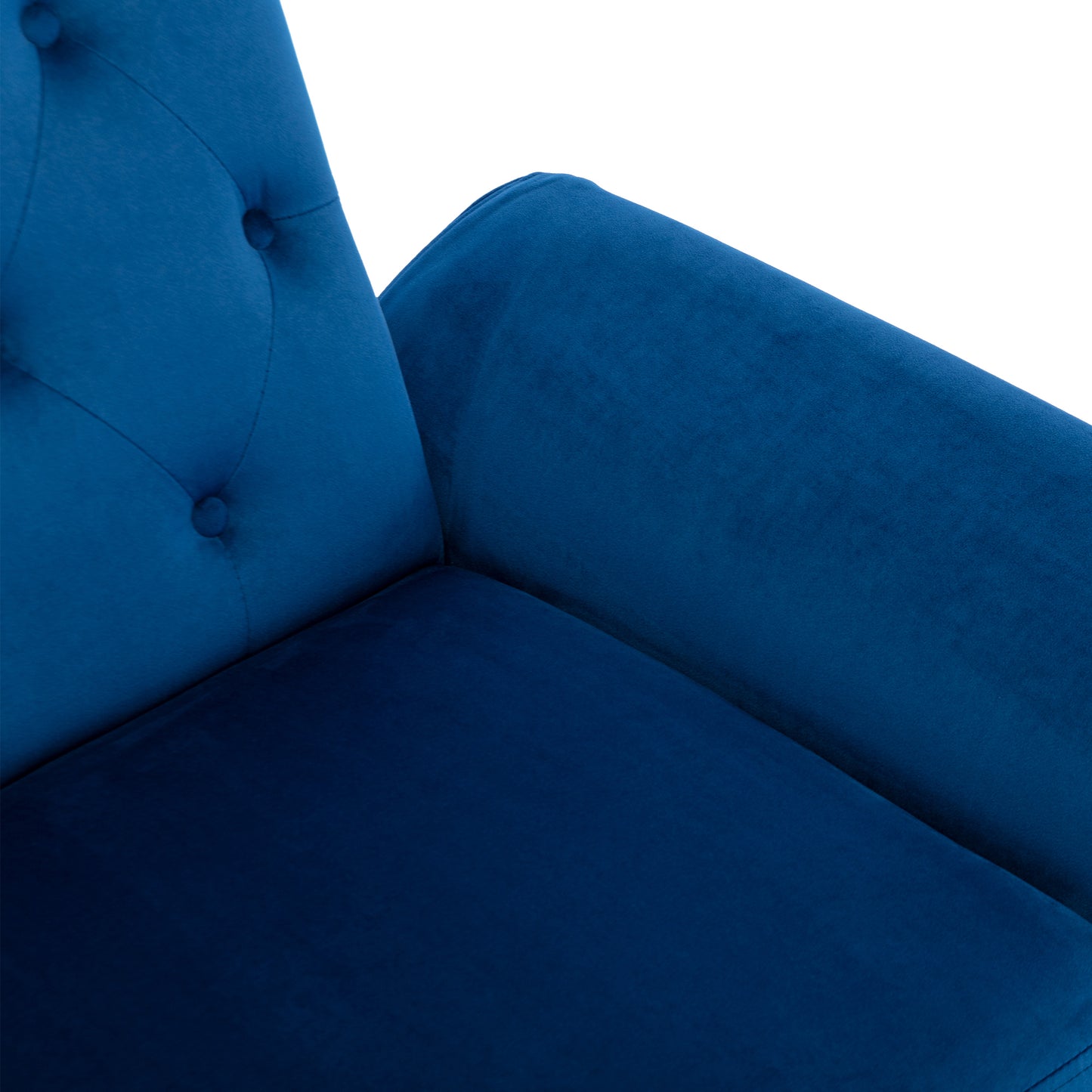 COOLMORE Velvet Accent Chair with Adjustable Armrests and Backrest, Button Tufted Lounge Chair, Single Recliner Armchair with Ottoman-海智集-Default-