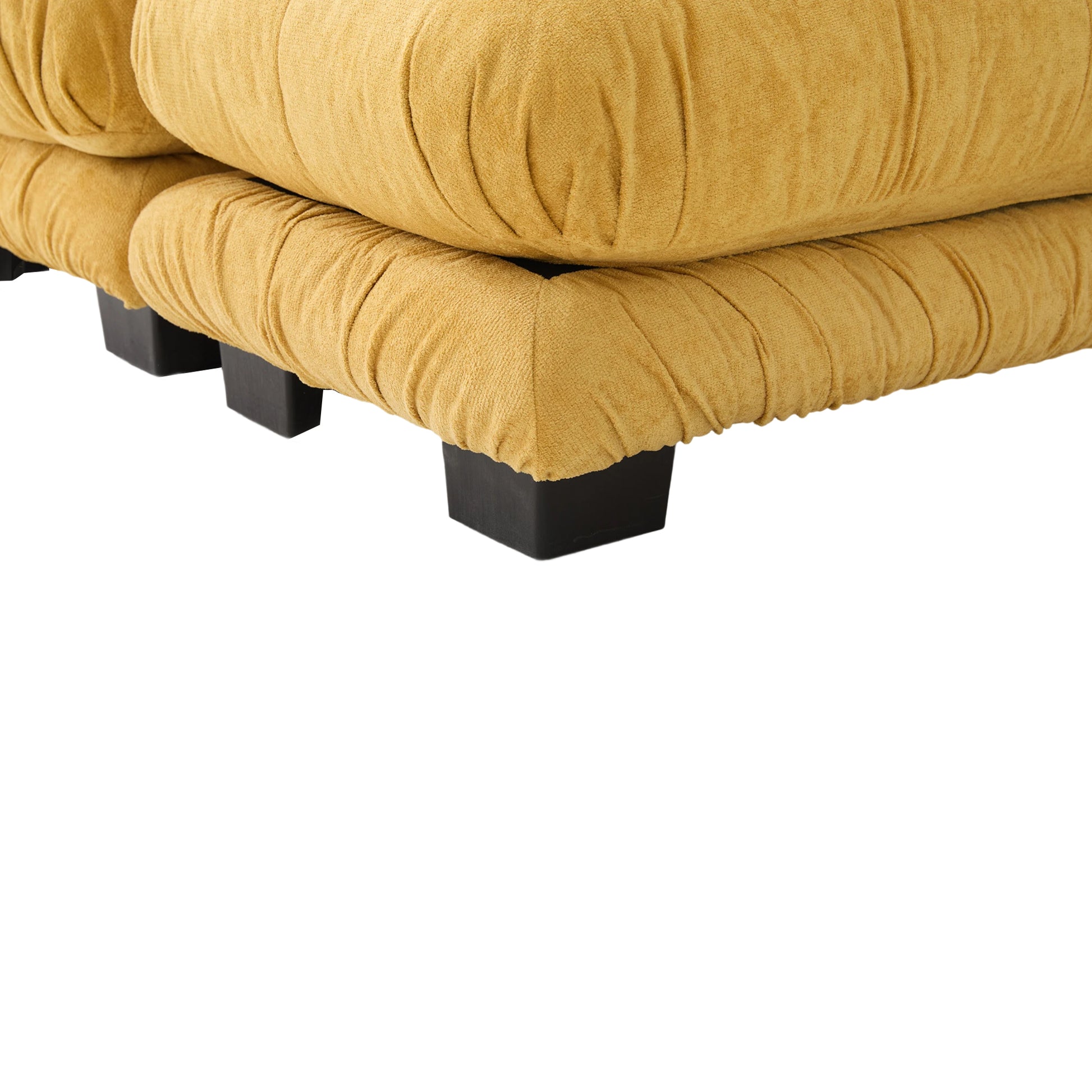 UNITED WE WIN Pelletized velvet U Shape Cloud Couch with 2 Ottomans,Free Combined 3 Seater Comfy Sofa with Bolster Armrest Pillows, sofa for Living Room-海智集-Default-