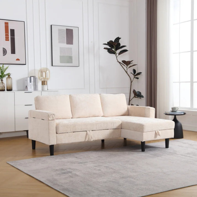 UNITED Sectional Sofa Reversible Sectional Sleeper Sectional Sofa with Storage Chaise-海智集-Default-