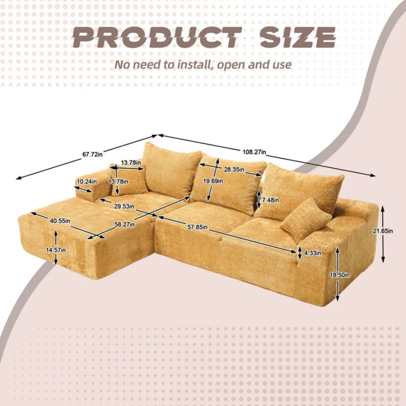 UNITED WE WIN Stylish fabric, excellent touch, L-shaped design, intimate comfort, large seated depth, free stretch, random combination, flexible, full compression, no installation of the sofa-海智集-Default-