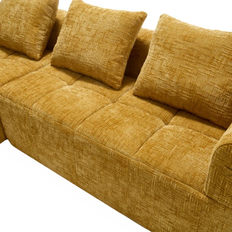 UNITED WE WIN 98.42-inch modular sectional sofa, modern modular L-shaped sofa with chaise longue, equipped with small side pockets and free of compression during installation.-海智集-Default-