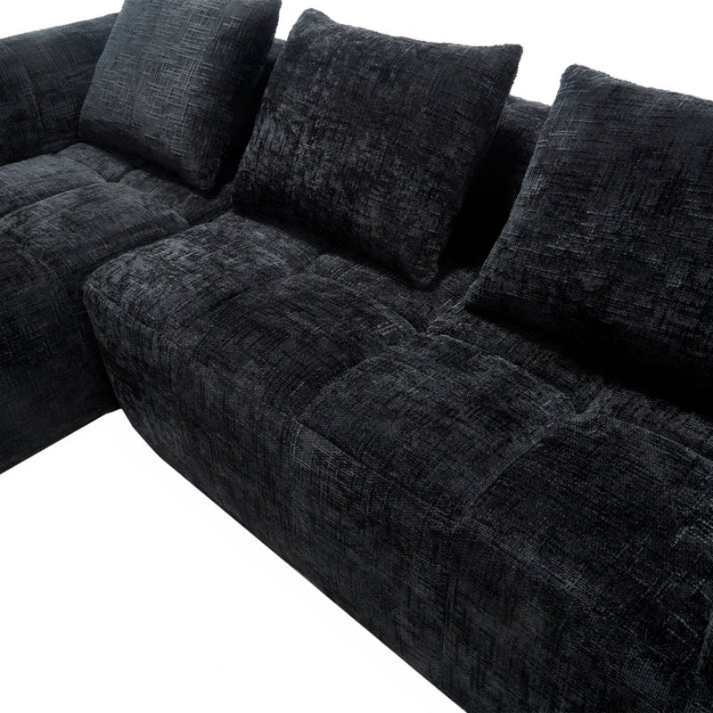 UNITED WE WIN 98.42-inch modular sectional sofa, modern modular L-shaped sofa with chaise longue, equipped with small side pockets and free of compression during installation.-海智集-Default-