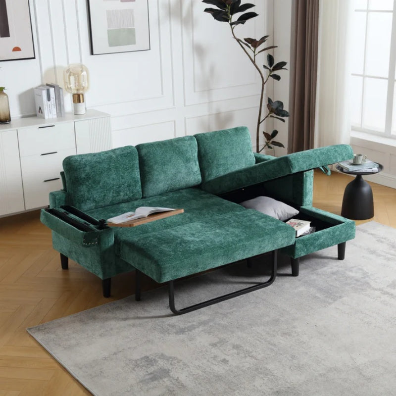 UNITED Sectional Sofa Reversible Sectional Sleeper Sectional Sofa with Storage Chaise-海智集-Default-