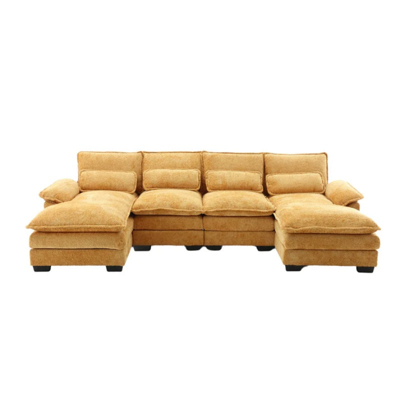 UNITED WE WIN Modern Large chenille Fabric U-Shape Sectional Sofa-海智集-Default-