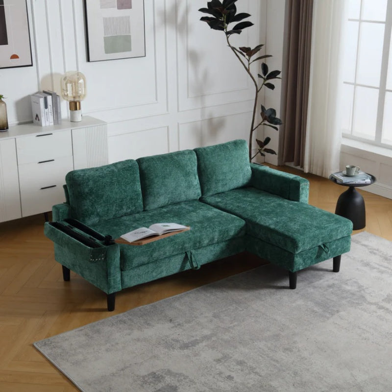 UNITED Sectional Sofa Reversible Sectional Sleeper Sectional Sofa with Storage Chaise-海智集-Default-