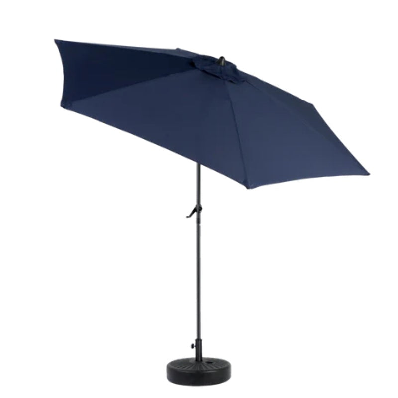 9FT Outdoor Patio Umbrella Outdoor Table Umbrella with Push Button Tilt and Crank, Market Umbrella 6 Sturdy Ribs , Deck, Backyard, Pool (Base Not Included) - (Navy blue )-海智集-Default-