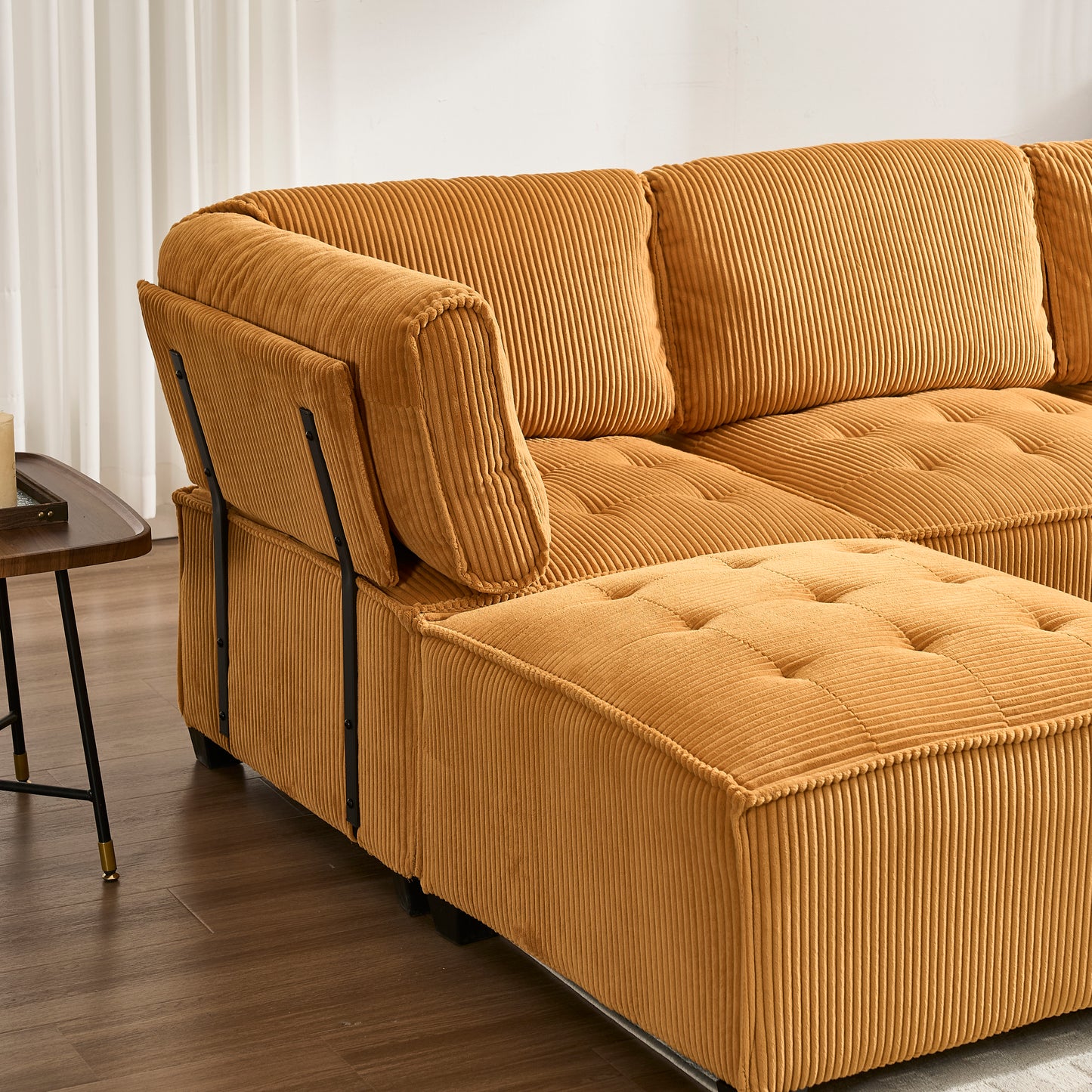 UNITED WE WIN Modular Sectional Sofa U Shaped Modular Couch with Reversible Chaise Modular Sofa Sectional Couch,6- Seat Convertible Sofa,Fit for Living Room-海智集-Default-