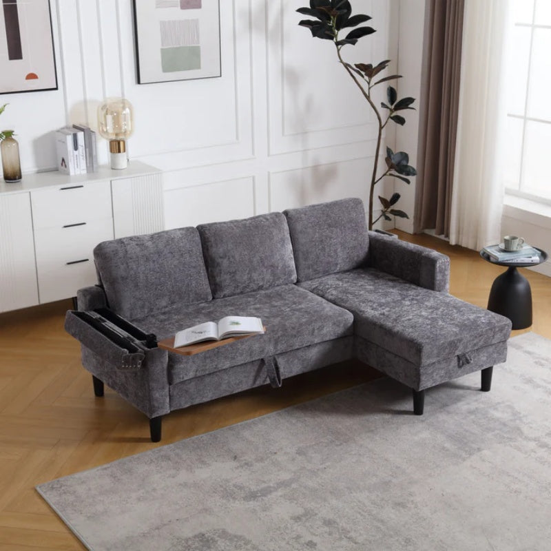 UNITED Sectional Sofa Reversible Sectional Sleeper Sectional Sofa with Storage Chaise-海智集-Default-