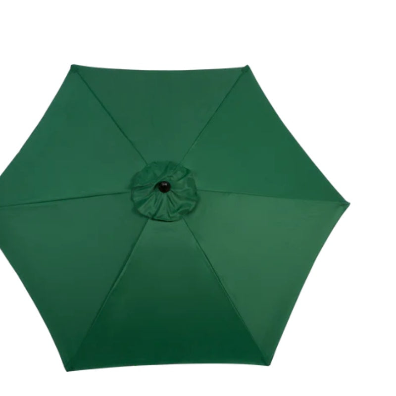 9FT Outdoor Patio Umbrella Outdoor Table Umbrella with Push Button Tilt and Crank, Market Umbrella 6 Sturdy Ribs , Deck, Backyard, Pool (Base Not Included) - ( Dark green )-海智集-Default-