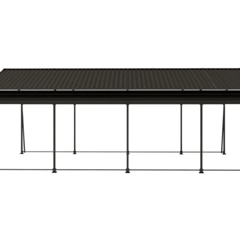 Metal Carport 12×20 Car Port, Outdoor Storage Heavy Duty Metal Canopy Multi-Use Garage Shed for Car and Truck, Carport Kit with Galvanized Steel Roof Building and Frame-海智集-Default-