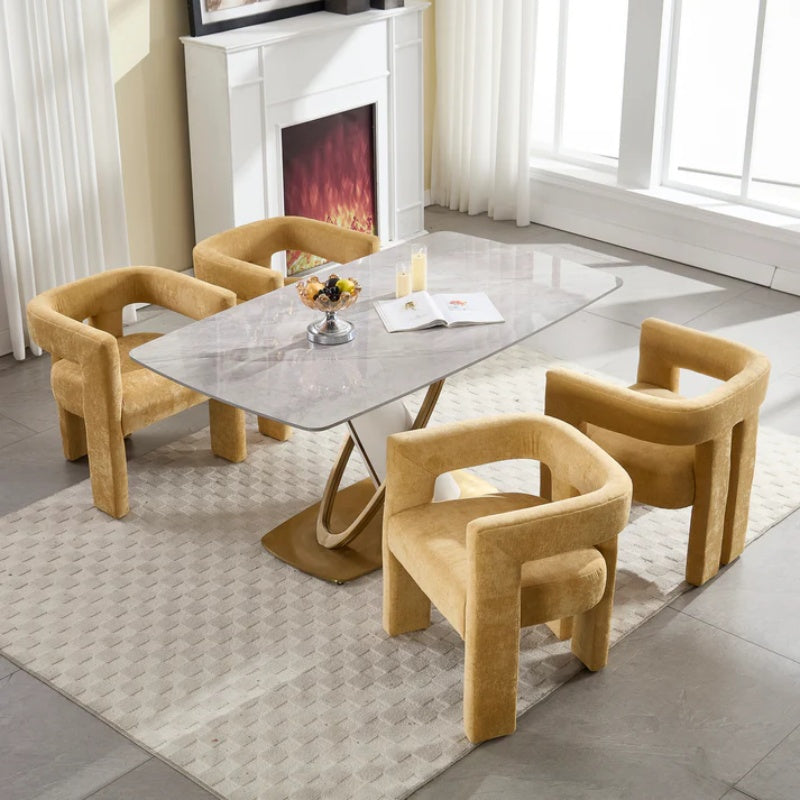 Campcraft Contemporary Designed Fabric Upholstered Accent/Dining Chair /Barrel Side Chairs Kitchen Armchair for Living Room 2PC/SET-海智集-Default-