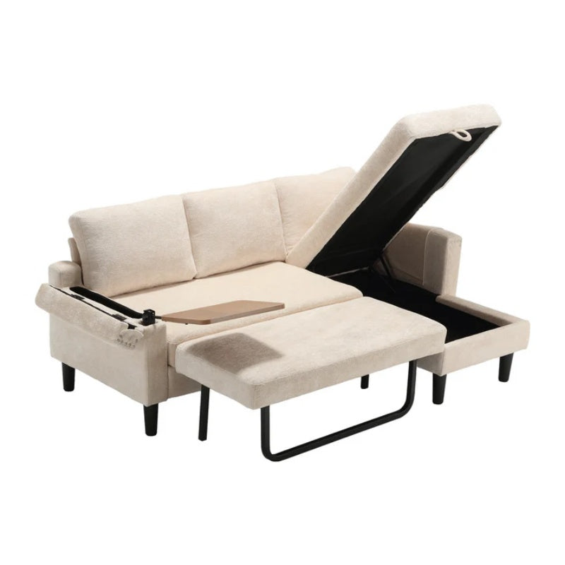 UNITED Sectional Sofa Reversible Sectional Sleeper Sectional Sofa with Storage Chaise-海智集-Default-