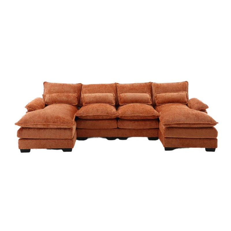 UNITED WE WIN Modern Large chenille Fabric U-Shape Sectional Sofa-海智集-Default-