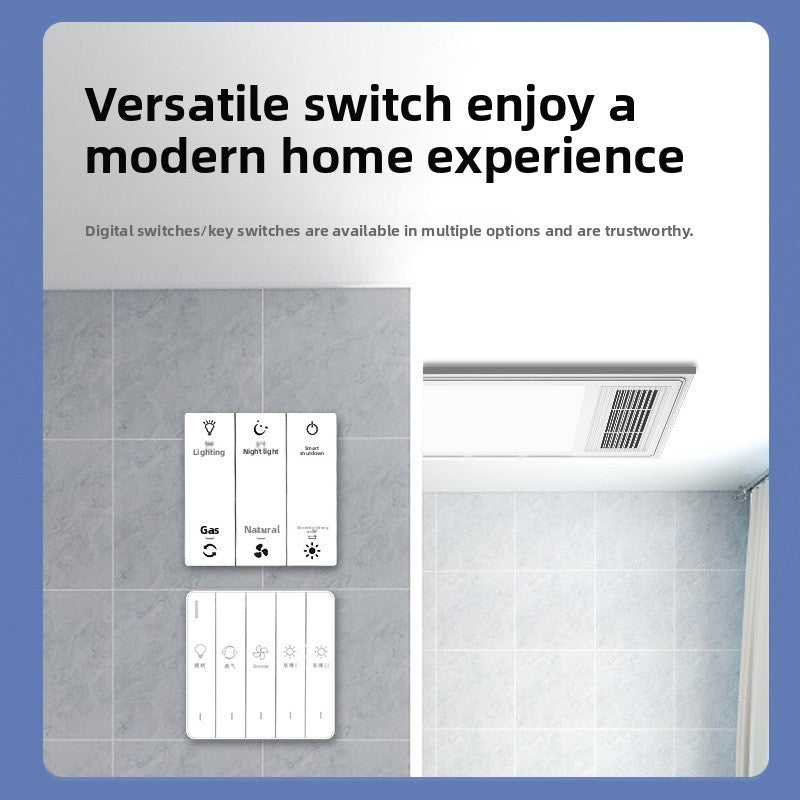 Fengnuan Bathroom Heater Integrated Ceiling Exhaust Fan with Lighting LED Light All-in-One Five-in-One Bathroom Toilet Warm Air Ventilation-海智集-