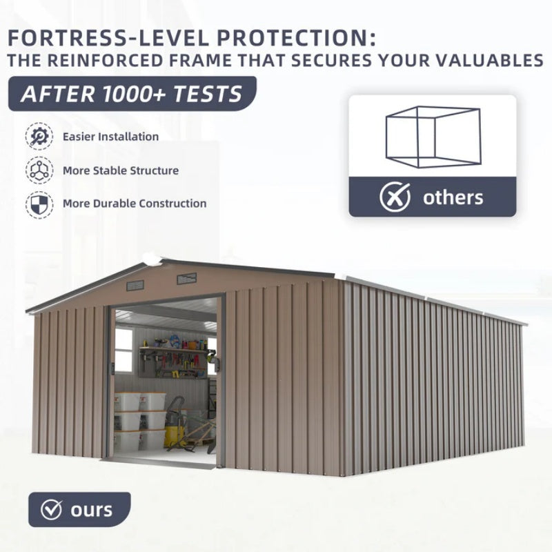 Campcraft 0.25mm color steel plate, surface protective film, Two daylight Windows, A practical and thoughtful gift,two colors can be freely selected storage sheds-海智集-Default-