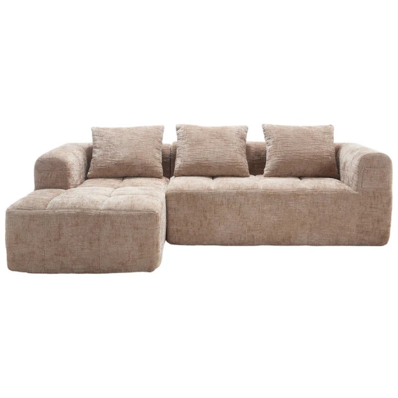 UNITED WE WIN 98.42-inch modular sectional sofa, modern modular L-shaped sofa with chaise longue, equipped with small side pockets and free of compression during installation.-海智集-Default-