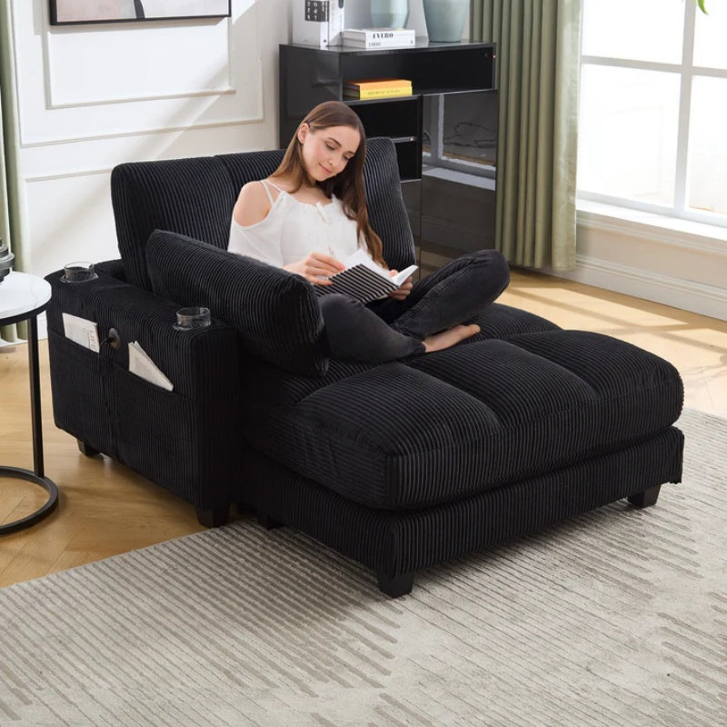 UNITED WE WIN Sleeper Sofa Couch Bed,Oversized Chaise Lounge Chair Cozy Cloud Couch-海智集-Default-