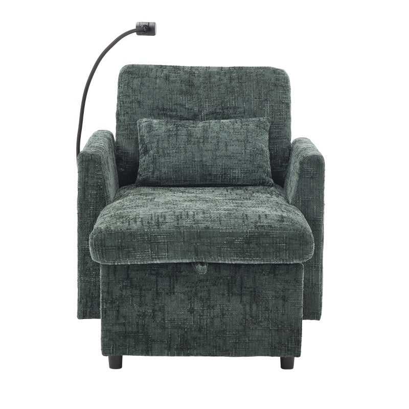 Multifunctional Recliner Sofa with Storage and Cell Phone Stand in Chenille for Living Room and Bedroom-海智集-Default-