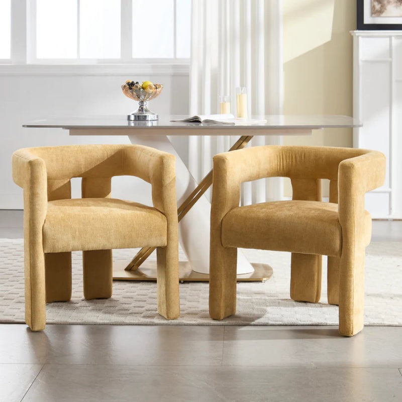 Campcraft Contemporary Designed Fabric Upholstered Accent/Dining Chair /Barrel Side Chairs Kitchen Armchair for Living Room 2PC/SET-海智集-Default-