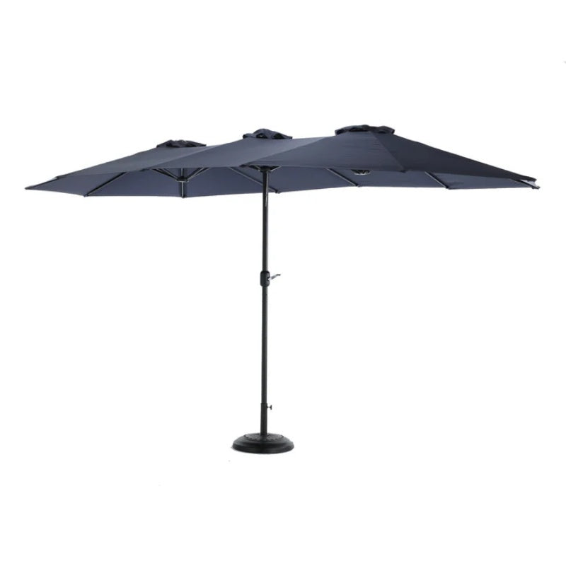 14.8 Ft Double Sided Outdoor Umbrella Rectangular Large with Crank ( Navy blue )(No Base)-海智集-Default-